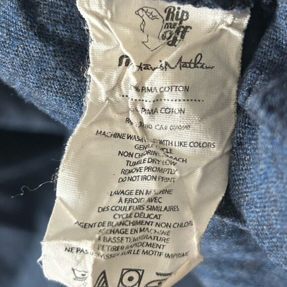 Travis Mathew Logo T-Shirt Blue Palm Trees Triangle Back Graphic Sz Medium Golf - Picture 8 of 16